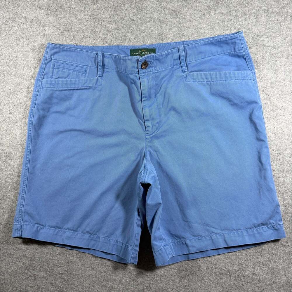 Vintage 90s Ralph Lauren Shorts Womens 16 Blue Flat Front Chino Lauren Jeans Co